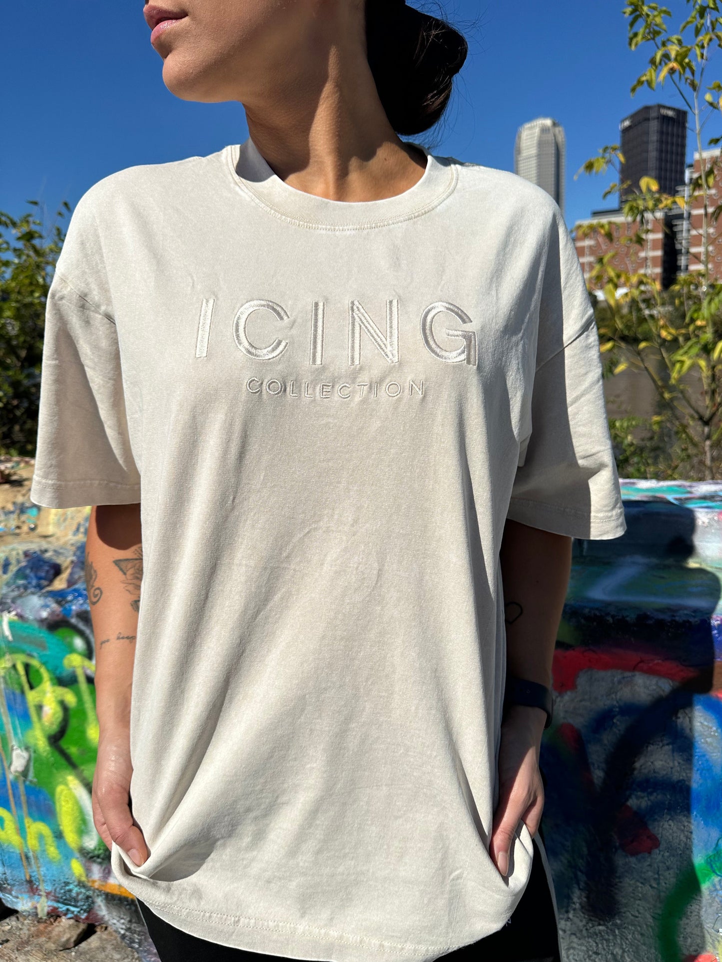 ICING Collection Oversized Embroidered Unisex T-Shirt